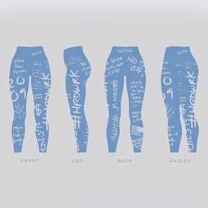 NWOT HTFU High Waist Analog Leggings Light Blue / White XS